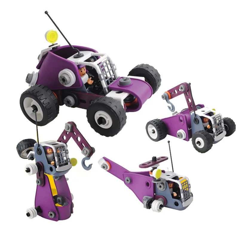 

BSQ 6827 Children'S Educational Toy 4-in-1 Assembled Building Blocks DIY Nut Engineering Vehicle Building Blocks Creative Toy