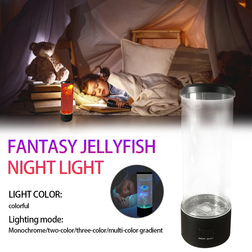 

Changing Table Lamp Led Jellyfish Tank Night Light Color Aquarium Electric Mood Lava Lamp For Kids Children Gift Home Room Decor