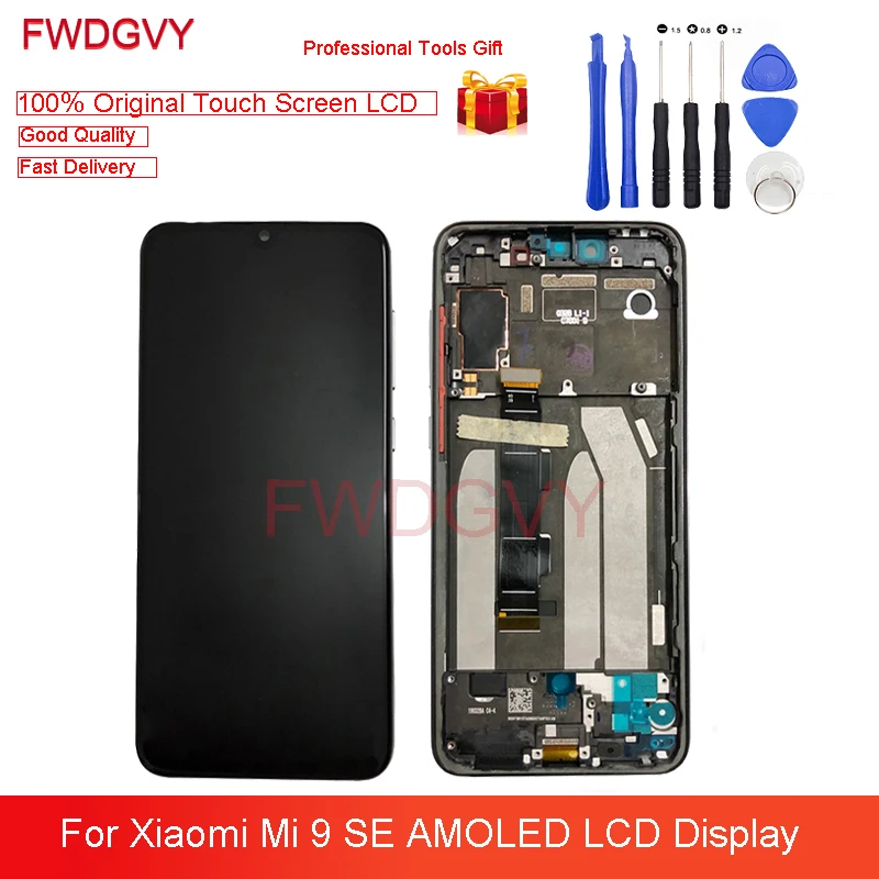 

5.97" Original For Xiaomi MI 9 SE AMOLED LCD Display Screen With Frame +10-Touch Screen Digitizer Repair Parts