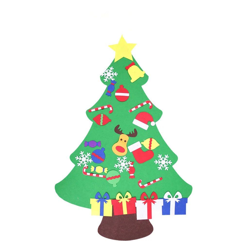 Рождественский Войлок DIY комплект для рождественской елки ремесло DIY войлок с орнаментом для детей рождественские подарки двери настенные украшения войлочные