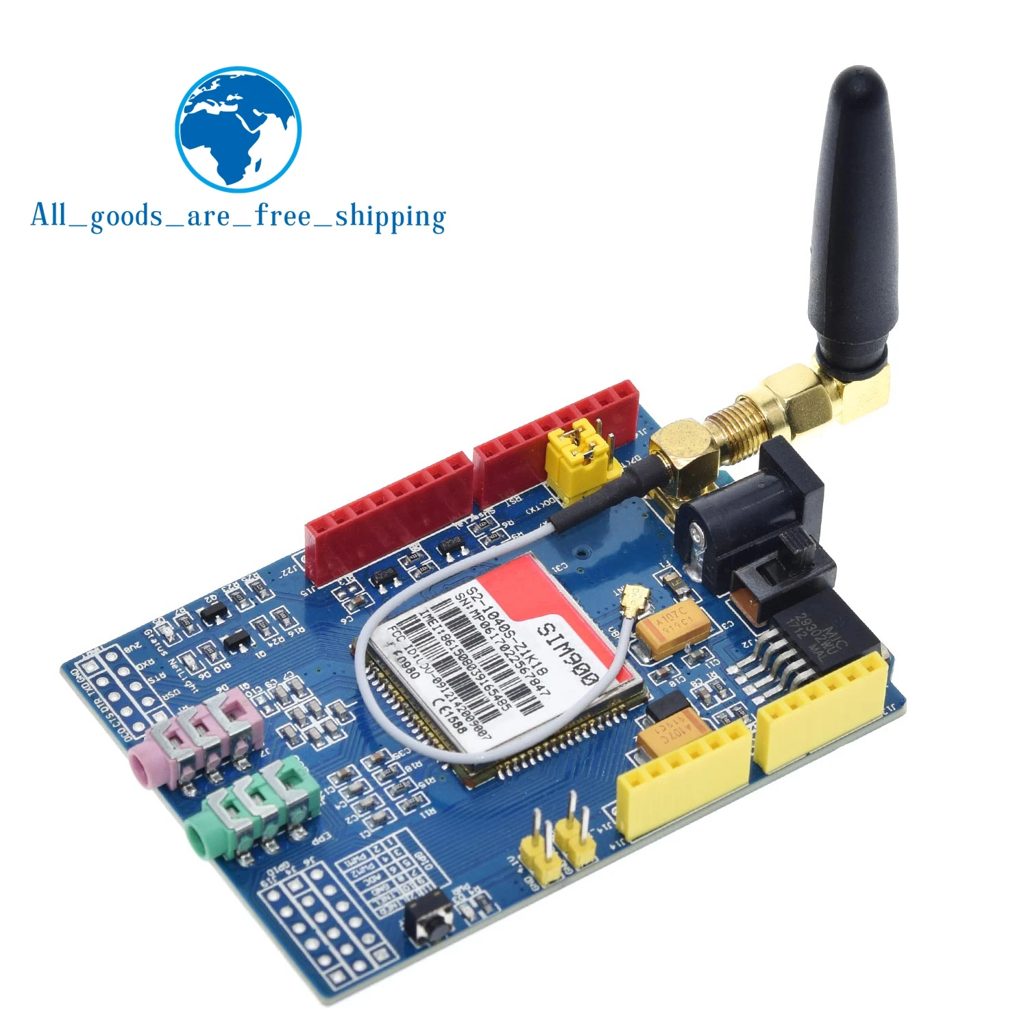 

SIM900 850/900/1800/1900 MHz GPRS/GSM Development Board Module Kit For Arduino