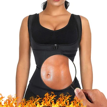 

Women Waist Trainer Corset Zipper Vest Neoprene Body Shaper Cincher Tank Top With Adjustable Straps Waist Shapewear