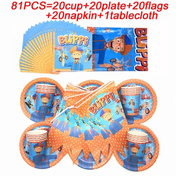 

Birthday Party Supplies Themes Blippi Party Plate Cup Napkin Tablecloth Disposable Tableware Set Baby Shower Party Decor Flags