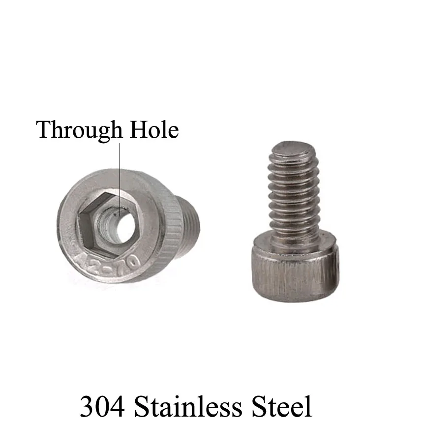 

M16*30/40/50mm M16x30/40/50 8mm Through Hole 304 Stainless Steel Allen Head Bolt Hex Hexagon Socket Cap Cannulated Hollow Screw