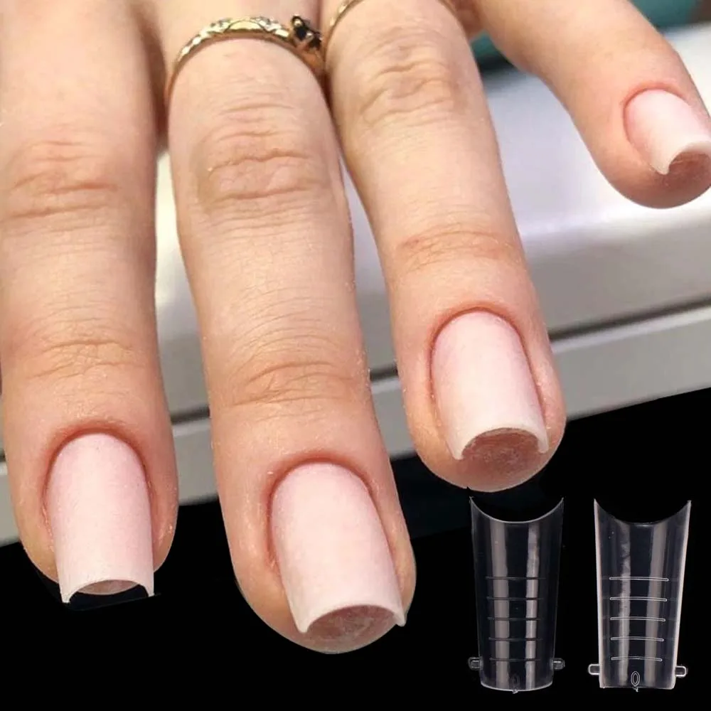 Clear Dual Forms Nail System Full Cover Extension DIY Nails Manicure Tools Quick Building Gel Mold Tips | Красота и здоровье