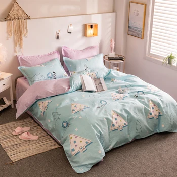 

Dreamort Pastoral Simple style 3or4Pcs Bedding Set Twin Full Queen King size Bed sheet+Duvet cover+Pillowcase