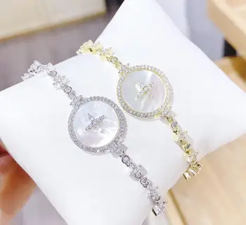 

Fashion classic shell micro-inlaid zircon girls hand chian new special exaggerated bracelet