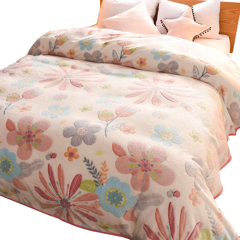 

Blanket Coral Fleece Blanket Thick Warm Winter Bed Sheet Double Office Nap Dormitory-Style Quilt