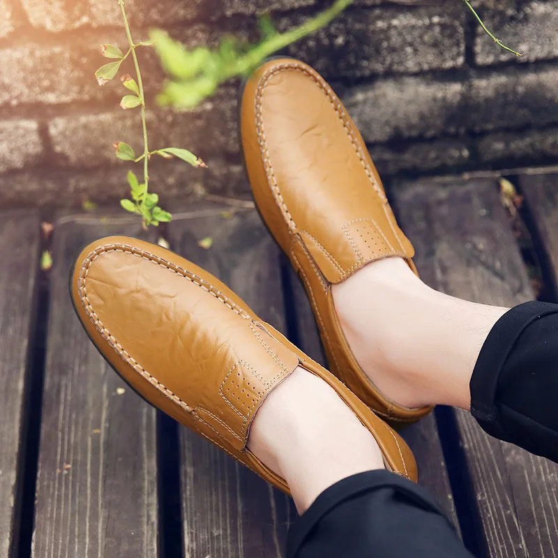 

Spring New Style 2017 Men Moccosins Men's England Genuine Leather Fashion Breathable MEN'S SHOES Korean-style Versatile Driving