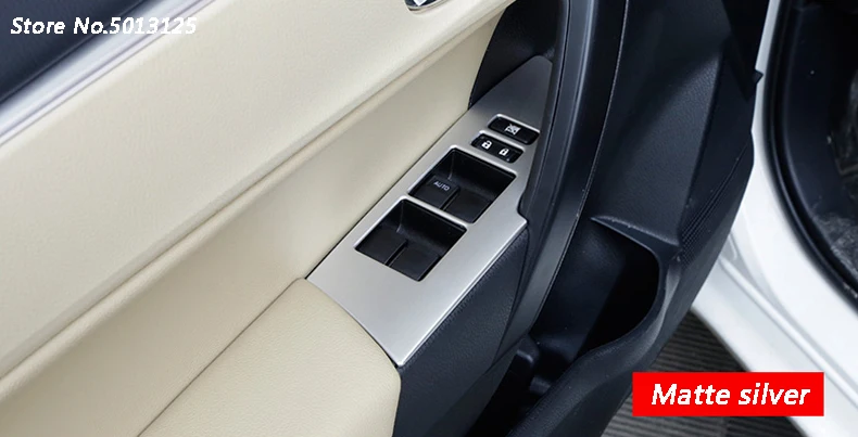 Хромированная кнопка переключения на окно для автомобильной двери, внутренняя дверная ручка, накладка на рамку для Toyota Corolla, автомобильные аксессуары