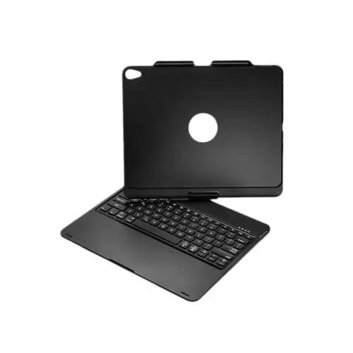 Черный 360 градусов вращения беспроводной Bluetooth клавиатура чехол для iPad Pro 11 дюймов с красочной светодиодный подсветкой - Цвет: Черный