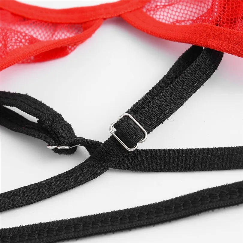 Mesh Sexy Bra Set Red Erotic Lingerie For Women Wireless Bra Panty Underwear Set S-XL Soutien Gorge Sexy Erotique 30NOV507