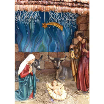 

Christian Jesus Nativity Scene Baby Christmas Photography Backgrounds Customized Photographic Backdrops For Photo Studio Prop