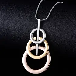 Три круга круглый кулон ожерелье, смесь цветов ожерелье с удлиненной цепью для женщин эффектное ожерелье аксессуары для свитера ketting