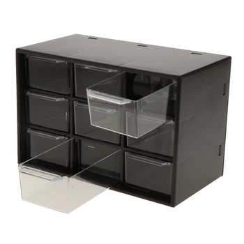 

9 Grids Wall Drawer Type Dust Proof Storage Box Container Desktop Organizer