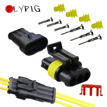 

5PCS Kits Car 3 Pin Way Sealed Waterproof Electrical Wire Auto Connector Plug