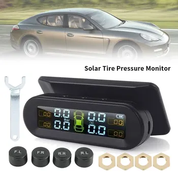 

Smart Car TPMS Tyre Pressure Monitor System Solar Power Digital LCD Display Auto Security Alarm Systems 4 External Tyre Sensors