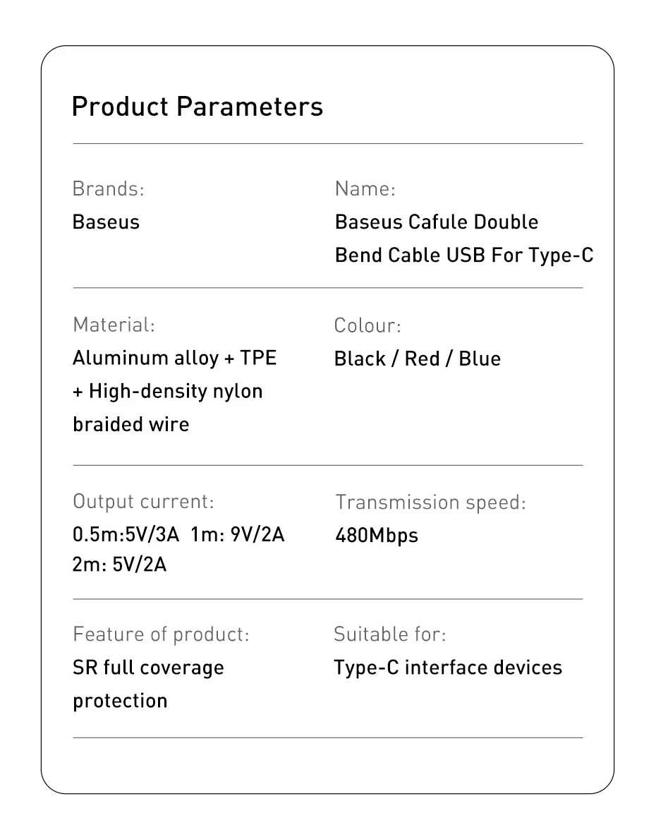 Baseus usb type-C кабель для samsung S10 S9 Typc C кабель Quick Charge 3,0 USB C кабель для huawei Xiaomi 8 7 светодиодный USB зарядный кабель