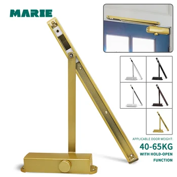 

Marie 4403h Golden Auto Sliding Door Closer Hydraulic Mute Closing Door Speed Adjustable Positioning Door Controller For 40-65kg