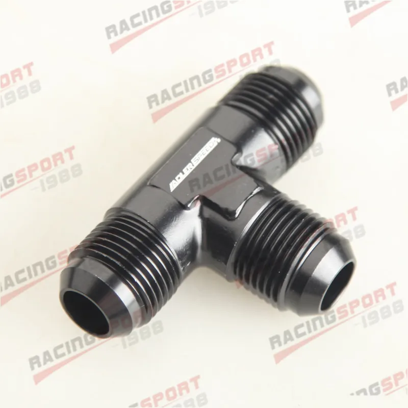 AN10 10AN AN-10 Male Flare Union Tee T-piece Fitting Adapter Aluminum Black