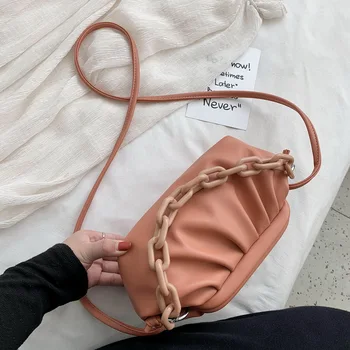 

Elegant Female Chain Tote Bag 2020 New High Quality Soft PU Leather Women's Handbag Solid Shoulder Messenger Bag