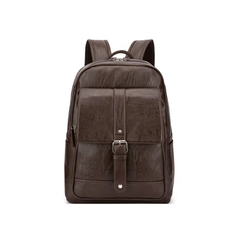 

Men Backpack PU Leather Bagpack Waterproof Travel Laptop 15.6 Inch Bags Man Male Student Notebook School Shoulder Bag B8893