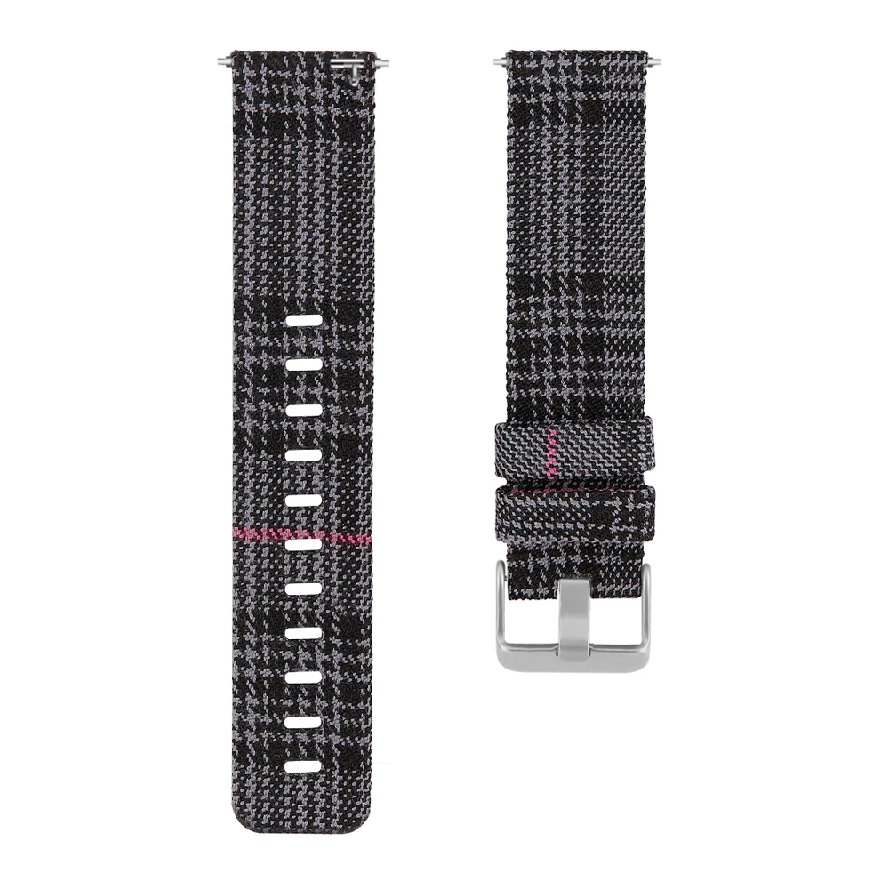 black gray 1 шт. красочные прочный нейлон холст часы ремешок Замена для Fitbit Versa 2 Смарт аксессуары - Цвет: black gray