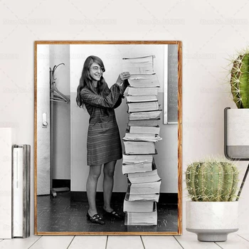 

Margaret Hamilton Source Code Poster Apollo 11 Moon Landing Software Engineer Margaret Hamilton Canvas Painting Wall Art