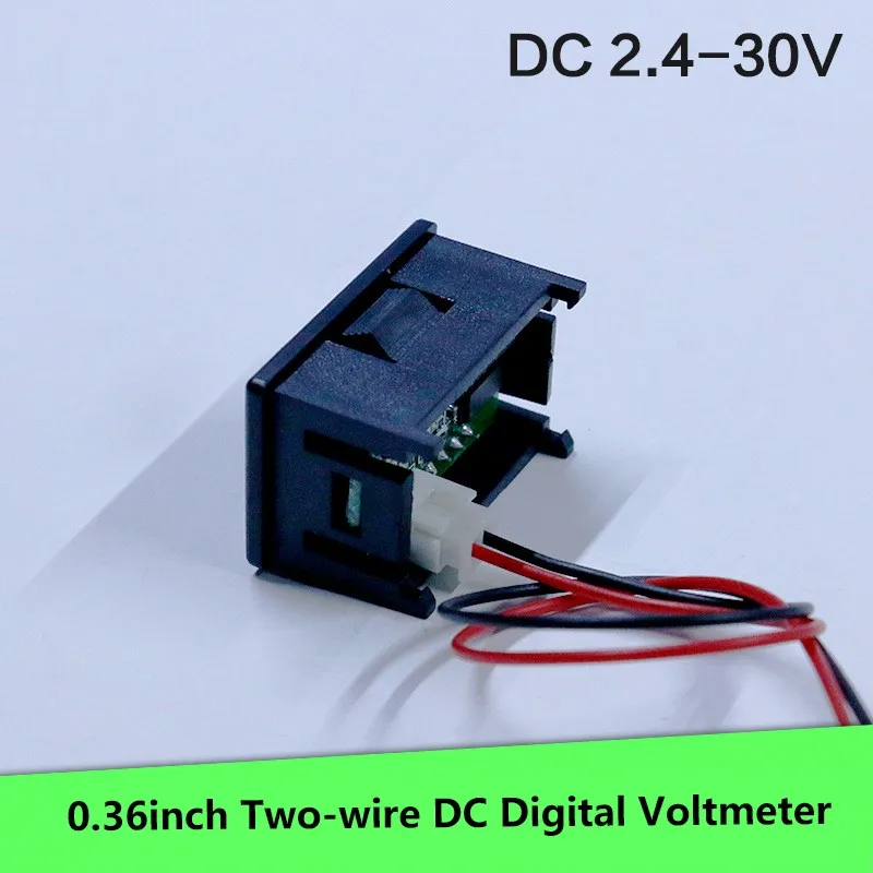 0,36 дюйма постоянного тока 2,4 в 30 в 2 провода светодиодный цифровой дисплей Панель вольтметр тестер Амперметр Измерение вольт батарея телефона Автомобили Мотоциклы