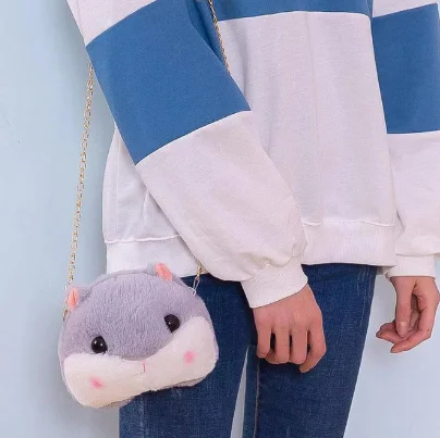 new small fresh literary dumb cute hamster coin purse girl cute crossbody shoulder bag