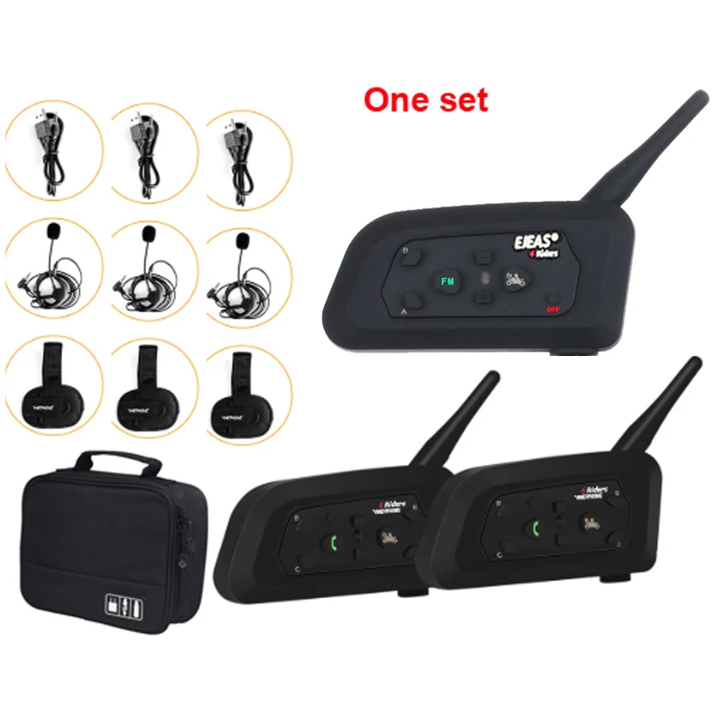 3-Way Football Referee Intercom Headset Vnetphone V4C V6C 1200M Full Duplex Bluetooth MP3 Headphone Wireless Soccer Interphone