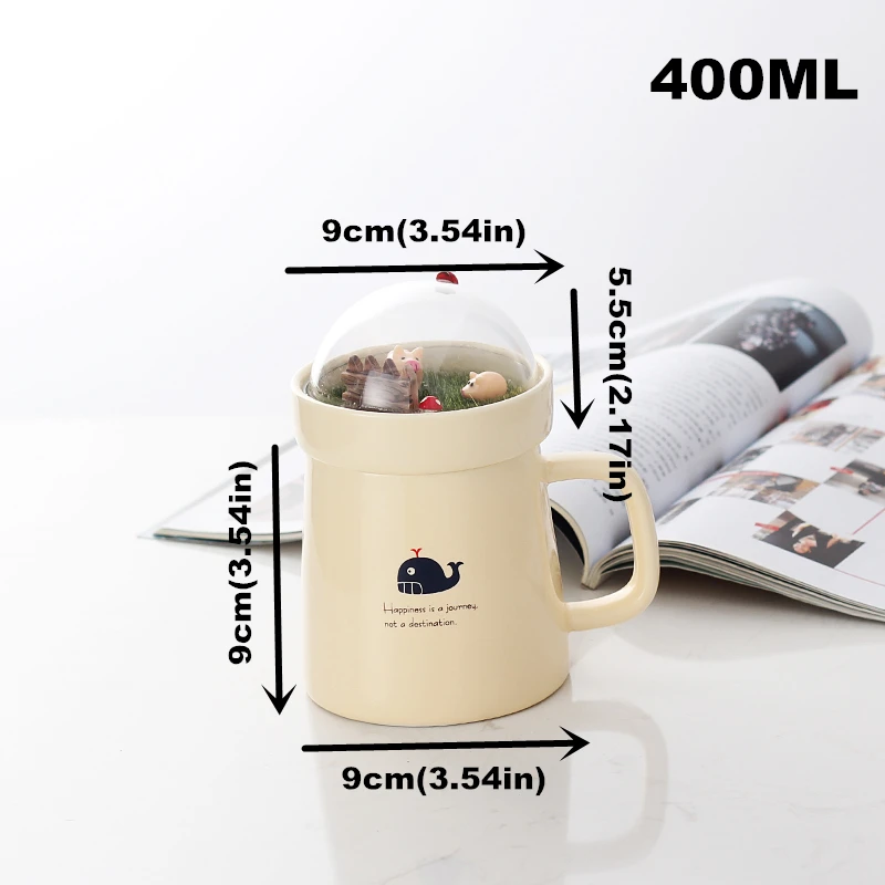 400ml white 400 мл креативные керамические кружки чайные чашки для чая чашки с индивидуальностью ручка для крышки для молока кофе в офисе прекрасный подарок для женщин - Цвет: 400ml white