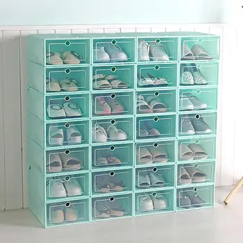 

Transparent Stackable Dustproof Flip Type Shoes Storage Box Drawer Case Shoes Rack Container Organizer Home Decor
