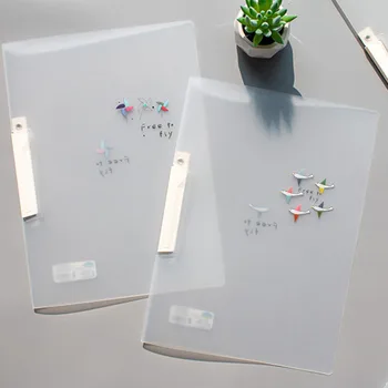 

4pcs/set Rotatable Clip Documents Home Desktop Organizer Durable School Clear PP File Folder A4 Office Vouchers Students Frosted