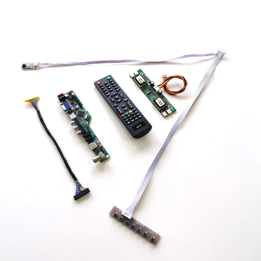 Для LTM170EH-L01/L05 VGA HDMI AV USB T. V56 плата контроллера пульт+ инвертор+ клавиатура ЖК-дисплей Панель 4CCFL 30Pin LVDS DIY kit