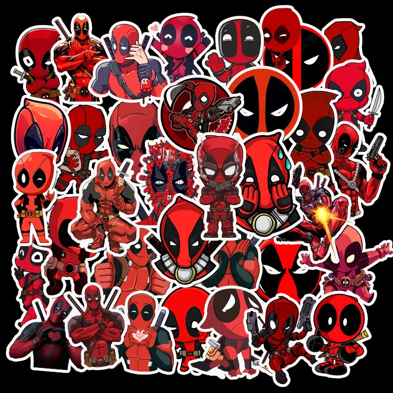 Клещи наклейки Deadpool для бутылок с водой, эстетические наклейки для подростков, девочек, детей, ноутбуков, телефонов, путешествий очень прочные