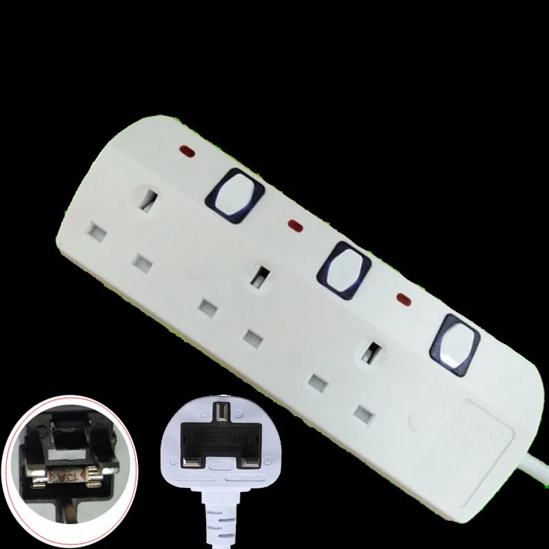 Multiple Ac Electrical Power Strip With Individually Switch 3m