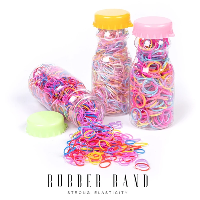 

130pcs/260pcs Girls Hair Accessories gift TPR Band Elastic Hair Bands Headband Children Ponytail Holder Bands Kids Ornaments