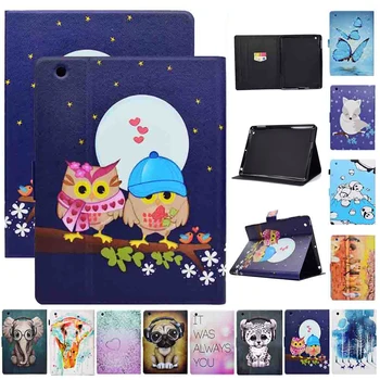 

For IPAD 234 Auto-Wake up/Sleep Tablet Case With Three Card Slot Shockproof Protective Shell Stand PU Leather Print Case Cover