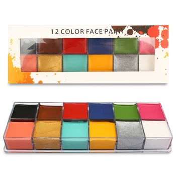

Wholesale Face Body Paint Pigment Oil Painting 12 Colors Make Up Tools for Halloween Party M3