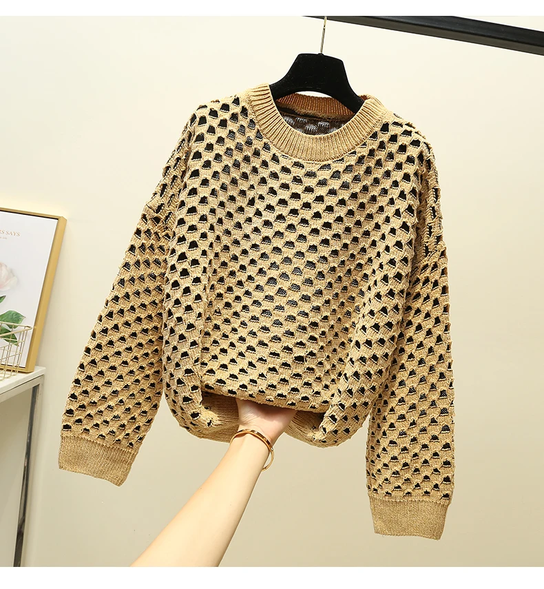 Модный осенний корейский пуловер с круглым вырезом, свободный темпераментный свитер
