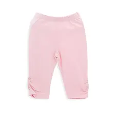 Honeyzone/укороченные брюки для маленьких девочек; Мягкие хлопковые брюки для маленьких девочек на осень и весну; детская одежда розового и синего цвета