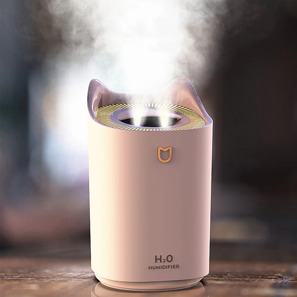 Home Air Humidifier 3000ML Double Nozzle Cool Mist Aroma Diffuser with Coloful LED light Heavy fog