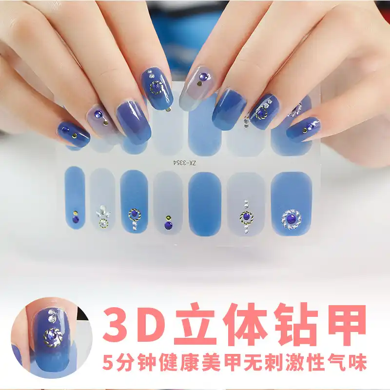 新しい3dダイヤモンドネイルネイルステッカー韓国14ネイルステッカーネイルステッカー紙ダイヤモンドステッカー防水ネイルステッカー Rhinestones Decorations Aliexpress