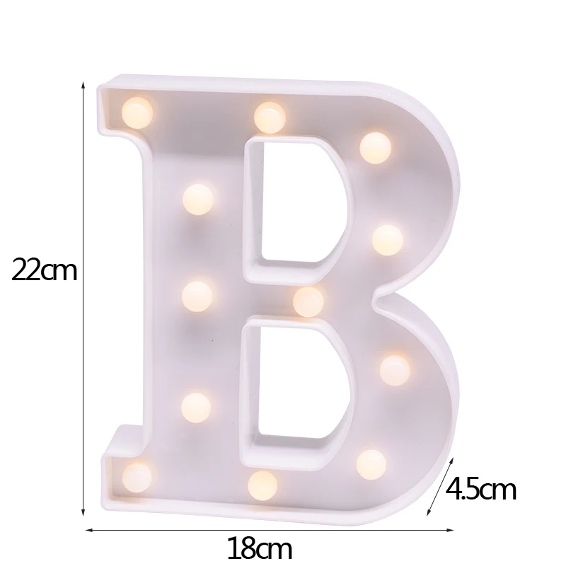 DIY светодиодный ночник с буквами и цифрами, 3D Настенный светильник, украшение для свадьбы, дня рождения, вечеринки, алфавит, цифры, знак символа, без батареи - Цвет: B