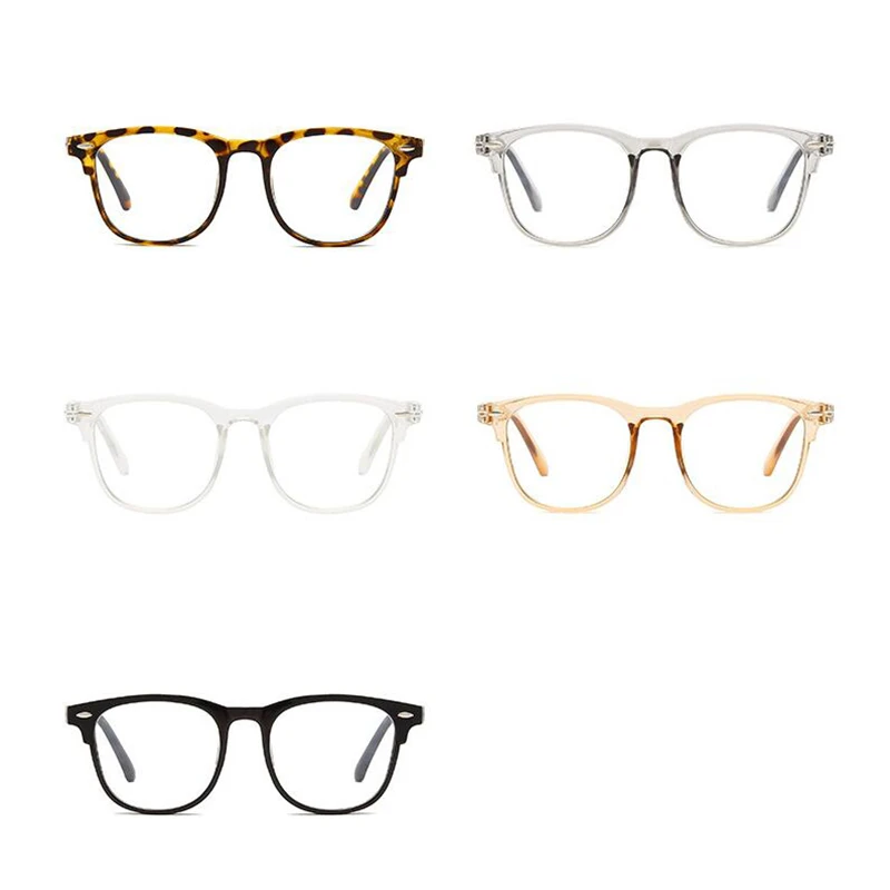 0 -1.0 -1.5 -2.0 To -6.0 Transparent Frame Square Finished Myopic Glasses Women Men Clear Lens Shortsighted Eyeglasses Diopter 6
