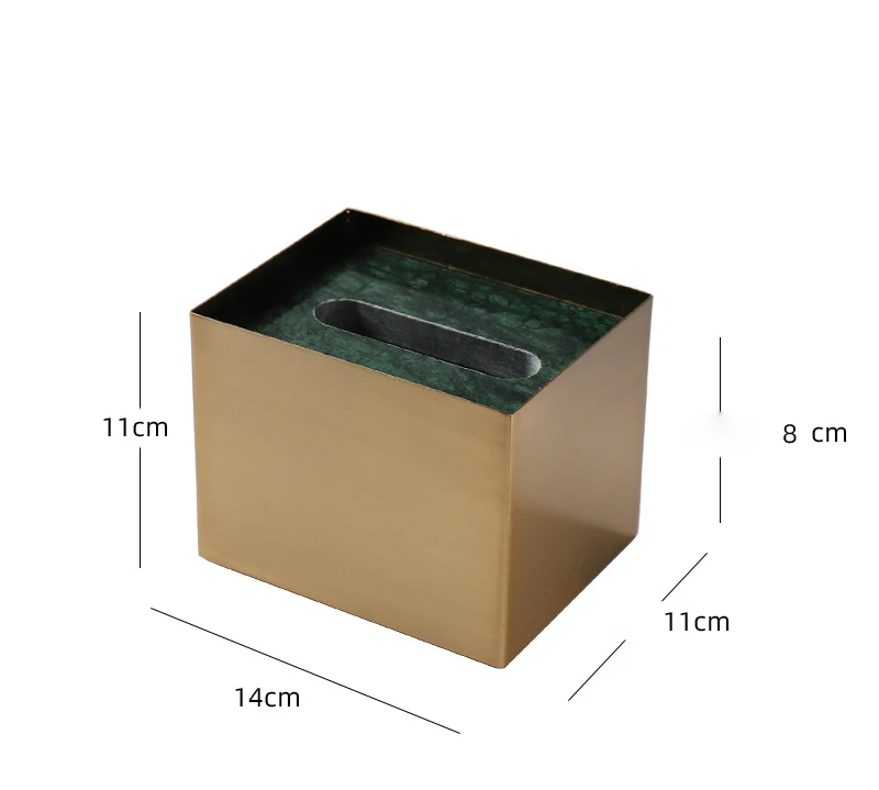 Brass Marble Metal Tissue Box For Hotel Coffee Shop Homestay Decoration Container Accessories Simple Paper Storage Box ZH267 6