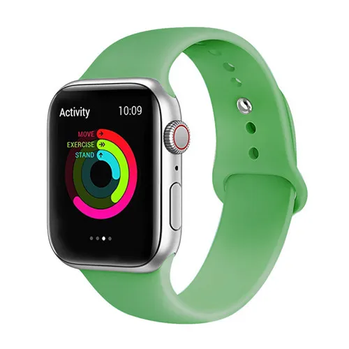 Ремешок для apple watch Correa iwatch 42 мм 38 мм 40 мм Браслет Силиконовый ремешок для часов аксессуары 4 3 2 1 apple watch 5 ремешок 44 мм - Цвет ремешка: mint 4