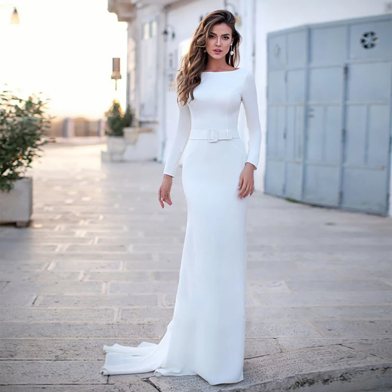 simple gowns with full sleeves