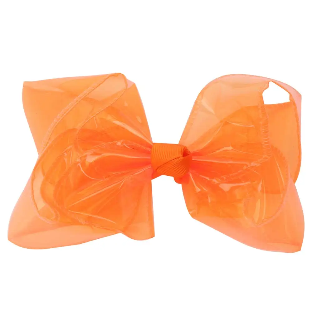Waterproof Jelly Bows Hair Bows for Girls with Clips Girl Kids Hair accessories Glitter Knot Bows Pool/Swim Bows Solid Hairpins